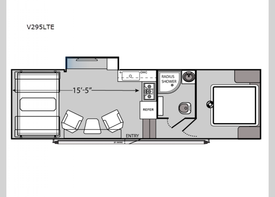 Floorplan - 2025 Vortex V295LTE Toy Hauler Fifth Wheel