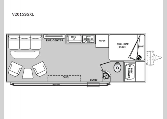 Floorplan - 2025 Vortex V2015SSXL Toy Hauler Travel Trailer