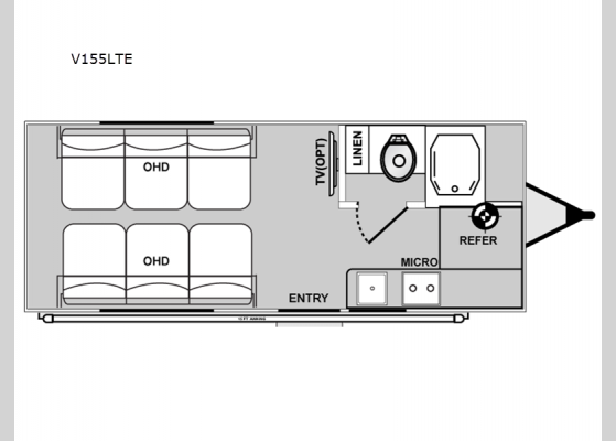 Floorplan - 2025 Vortex V155LTE Toy Hauler Travel Trailer