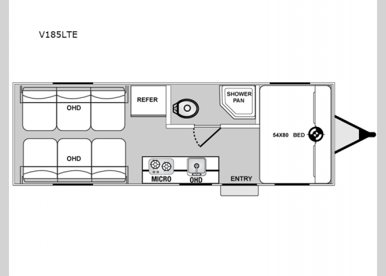 Floorplan - 2025 Vortex V185LTE Toy Hauler Travel Trailer