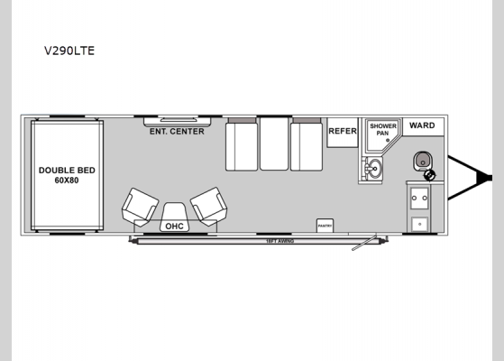 Floorplan - 2025 Vortex V290LTE Toy Hauler Travel Trailer