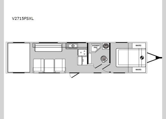 Floorplan - 2025 Vortex V2715FSXL Toy Hauler Travel Trailer