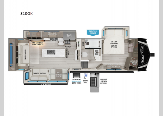 Floorplan - 2025 Solitude 310GK Fifth Wheel