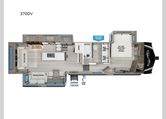 Floorplan - 2025 Solitude 370DV Fifth Wheel