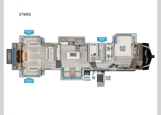 Floorplan - 2025 Solitude 376RD Fifth Wheel