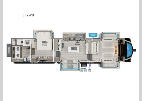 Floorplan - 2025 Solitude 382WB Fifth Wheel