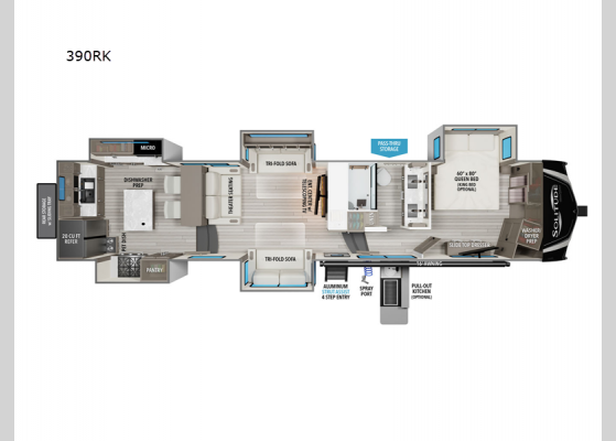 Floorplan - 2025 Solitude 390RK Fifth Wheel