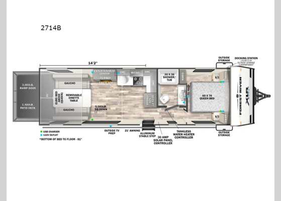 Floorplan - 2025 XLR Boost 2714B Toy Hauler Travel Trailer