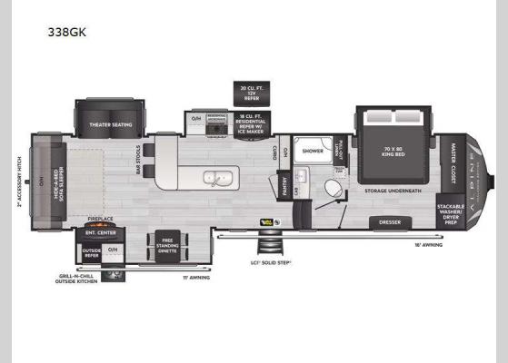 Floorplan - 2025 Alpine Avalanche Edition 338GK Fifth Wheel