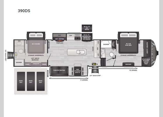 Floorplan - 2025 Alpine Avalanche Edition 390DS Fifth Wheel