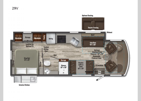 Floorplan - 2025 Sunstar 29V Motor Home Class A