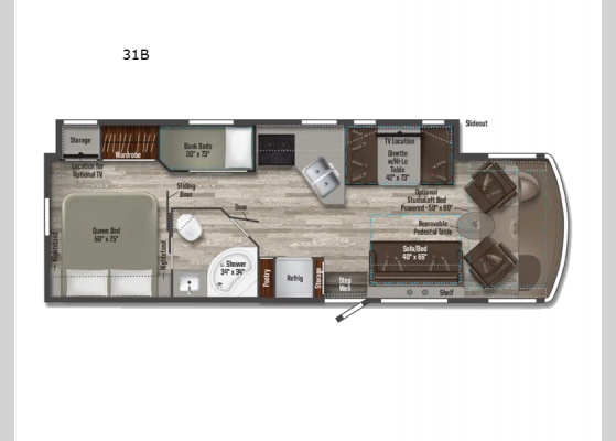 Floorplan - 2025 Sunstar 31B Motor Home Class A