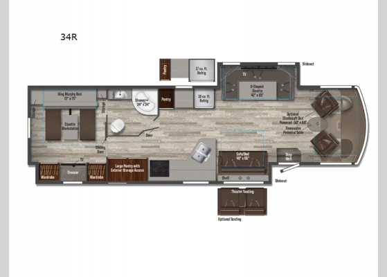 Floorplan - 2025 Sunstar 34R Motor Home Class A