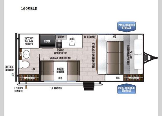 Floorplan - 2024 Della Terra LE 160RBLE Travel Trailer