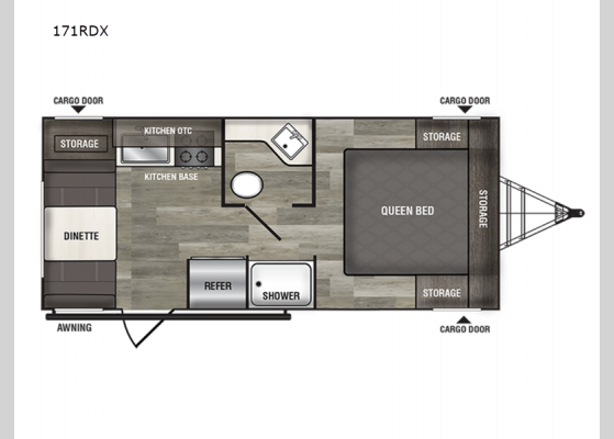 Floorplan - 2024 Xplorer 171RDX Travel Trailer