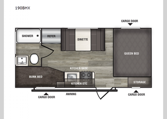 Floorplan - 2024 Xplorer 190BHX Travel Trailer