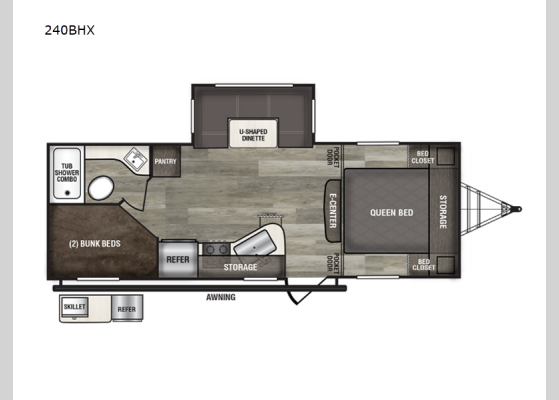 Floorplan - 2024 Xplorer 240BHX Travel Trailer