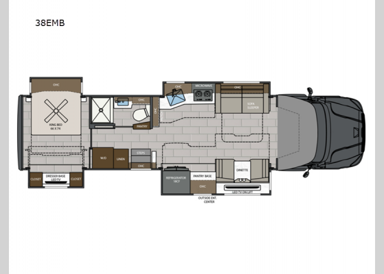 Floorplan - 2025 Explorer 38EMB Motor Home Super C - Diesel