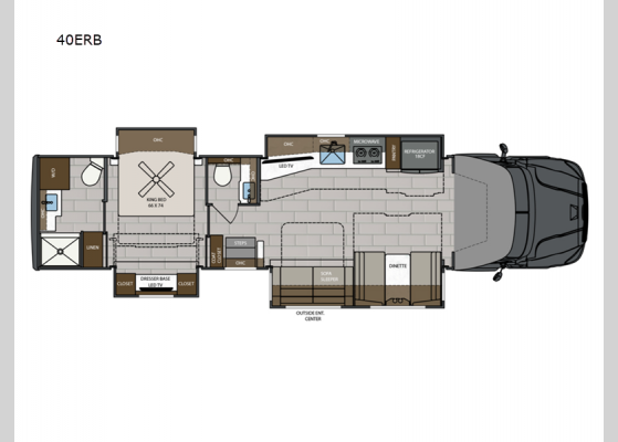 Floorplan - 2025 Explorer 40ERB Motor Home Super C - Diesel