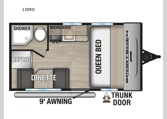 Floorplan - 2025 Sportsmen Classic 130RD Travel Trailer