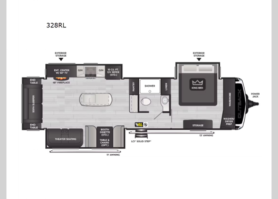 Floorplan - 2025 Outback 328RL Travel Trailer