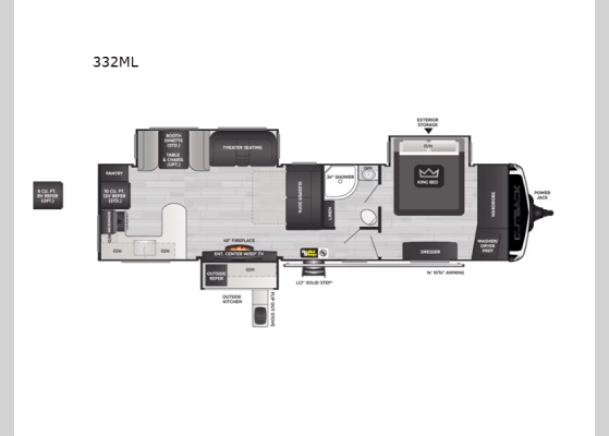 Floorplan - 2025 Outback 332ML Travel Trailer