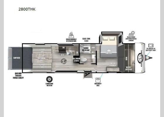 Floorplan - 2024 Ozark 2800THK Toy Hauler Travel Trailer