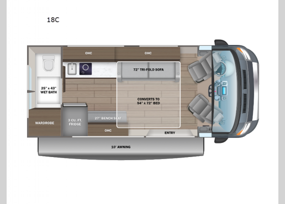 Floorplan - 2024 Comet 18C Motor Home Class B