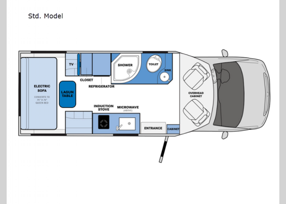 Floorplan - 2024 Plateau XLTS Std. Model Motor Home Class B+ - Diesel