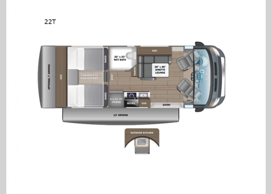 Floorplan - 2024 Granite Ridge 22T Motor Home Class C