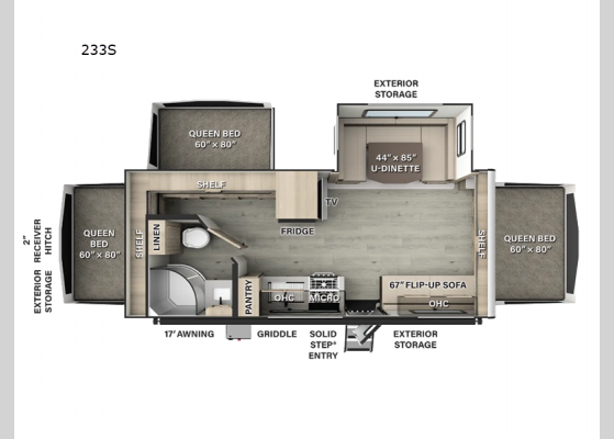 Floorplan - 2025 Rockwood Roo 233S Expandable