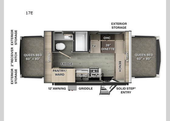 Floorplan - 2025 Rockwood Roo 17E Expandable