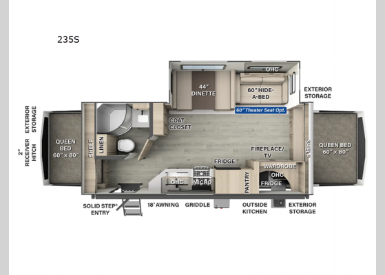 Floorplan - 2025 Rockwood Roo 235S Expandable