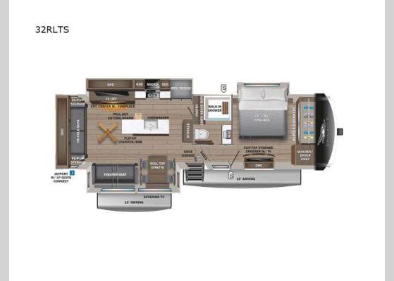 Floorplan - 2025 Pinnacle 32RLTS Fifth Wheel