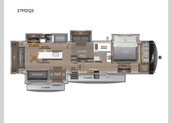 Floorplan - 2025 Pinnacle 37MDQS Fifth Wheel