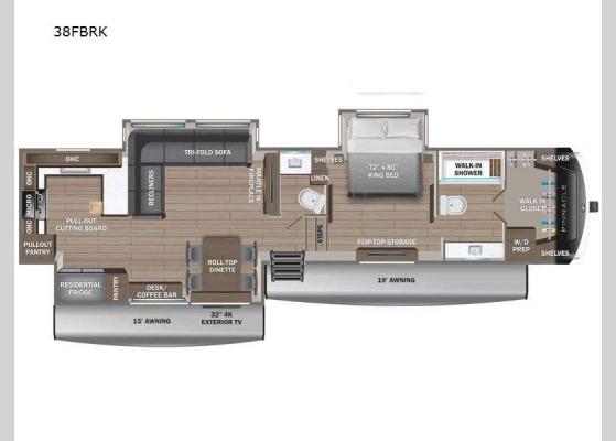 Floorplan - 2025 Pinnacle 38FBRK Fifth Wheel