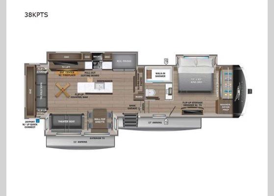 Floorplan - 2025 Pinnacle 38KPTS Fifth Wheel