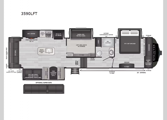 Floorplan - 2025 Sprinter 3590LFT Fifth Wheel