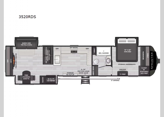 Floorplan - 2025 Sprinter 3520RDS Fifth Wheel