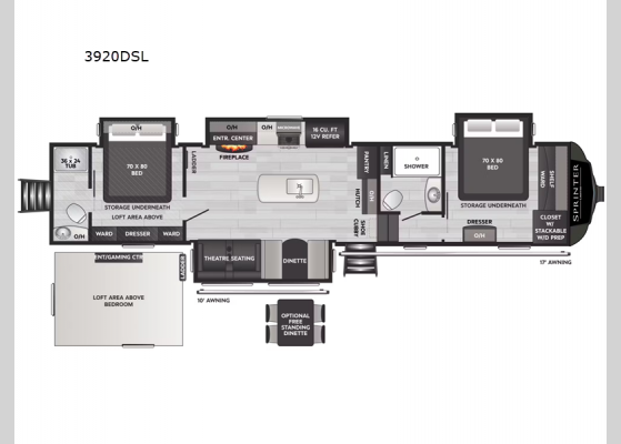 Floorplan - 2025 Sprinter 3920DSL Fifth Wheel