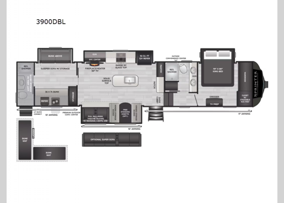 Floorplan - 2025 Sprinter 3900DBL Fifth Wheel