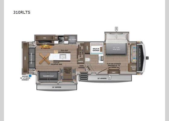 Floorplan - 2025 North Point 310RLTS Fifth Wheel