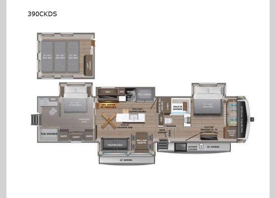 Floorplan - 2025 North Point 390CKDS Fifth Wheel