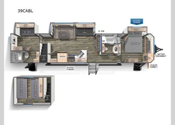 Floorplan - 2025 Cherokee Black Label 39CABL Destination Trailer