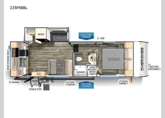 Floorplan - 2025 Cherokee Black Label 235MBBL Fifth Wheel