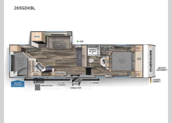 Floorplan - 2025 Cherokee Black Label 265GDKBL Fifth Wheel