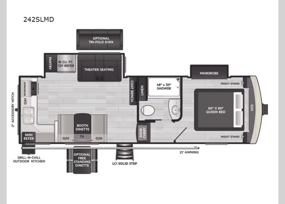 Floorplan - 2025 Arcadia Super Lite 242SLMD Fifth Wheel