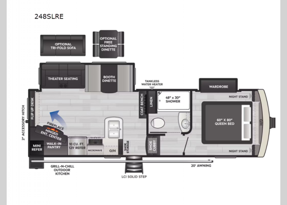 Floorplan - 2025 Arcadia Super Lite 248SLRE Fifth Wheel