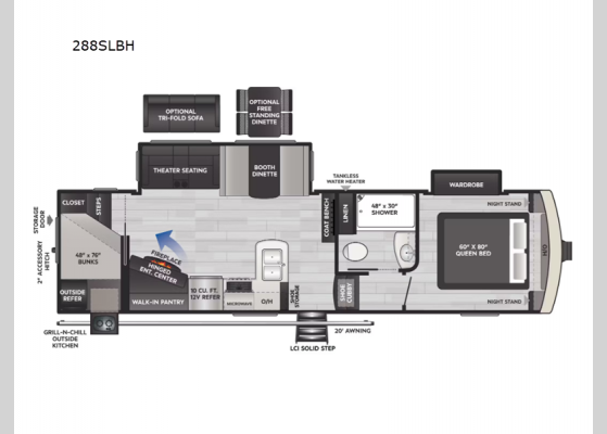 Floorplan - 2025 Arcadia Super Lite 288SLBH Fifth Wheel