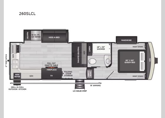 Floorplan - 2025 Arcadia Super Lite 260SLCL Fifth Wheel